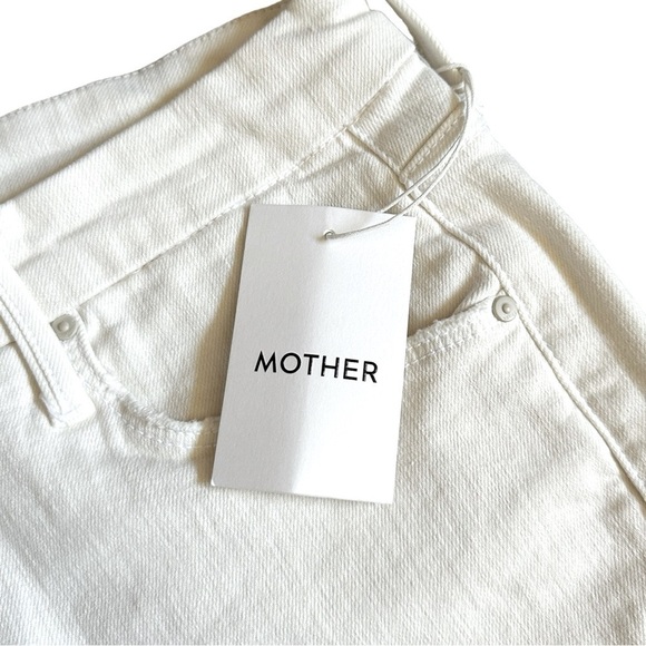 Mother The Looker Ankle Step Fray Jeans Cream Puffs NWT Size 33 High Rise Skinny - Picture 8 of 11